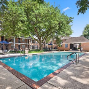 pool under lush oaks