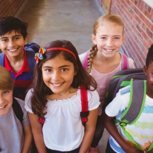 Happy school kids