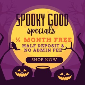 1/2 month free, half deposit, no admin fee